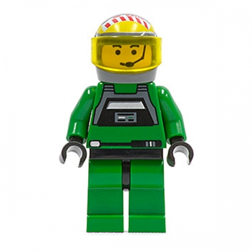 Rebel Pilot A-wing - Yellow Head, Trans-Yellow Visor, Green Jumpsuit