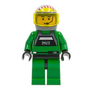 Rebel Pilot A-wing - Yellow Head, Trans-Yellow Visor, Green Jumpsuit
