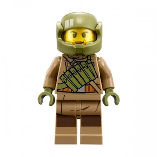 Resistance Trooper - Dark Tan Hoodie Jacket, Ammo Pouch, Stubble, Helmet with Chin Guard