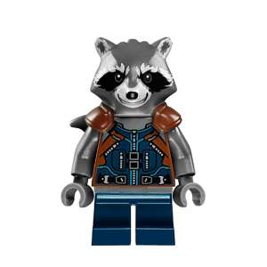Rocket Raccoon - Dark Blue and Reddish Brown Outfit, Dark Bluish Gray Head