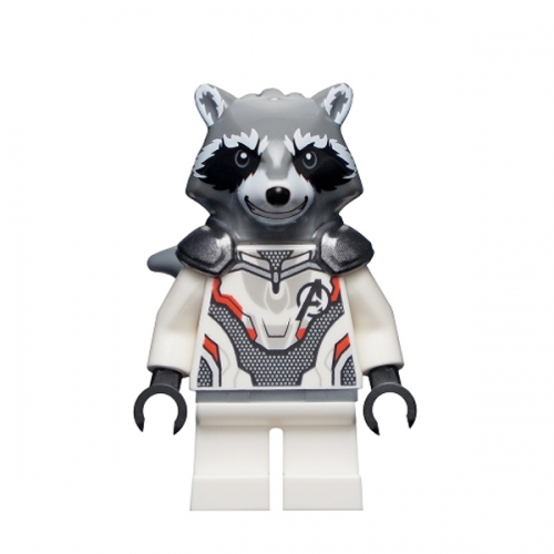 Rocket Raccoon - White Jumpsuit, Dark Bluish Gray Head