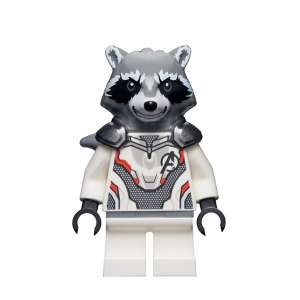 Rocket Raccoon - White Jumpsuit, Dark Bluish Gray Head