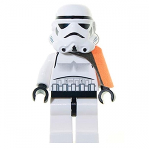 Sandtrooper - Orange Pauldron (Solid), Survival Backpack, No Dirt Stains, Helmet with Solid Mouth Pattern and Solid Yellow Head