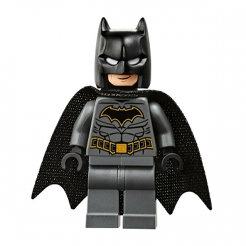 Batman - Abito grigio bluastro scuro con cintura e stemma contorni dorati, maschera e mantello 