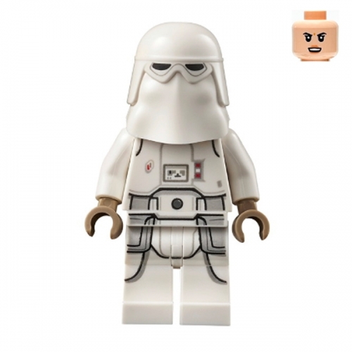 Snowtrooper - Female, Printed Legs, Dark Tan Hands, Light Nougat Head, Angry Smile