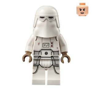Snowtrooper - Female, Printed Legs, Dark Tan Hands, Light Nougat Head, Angry Smile
