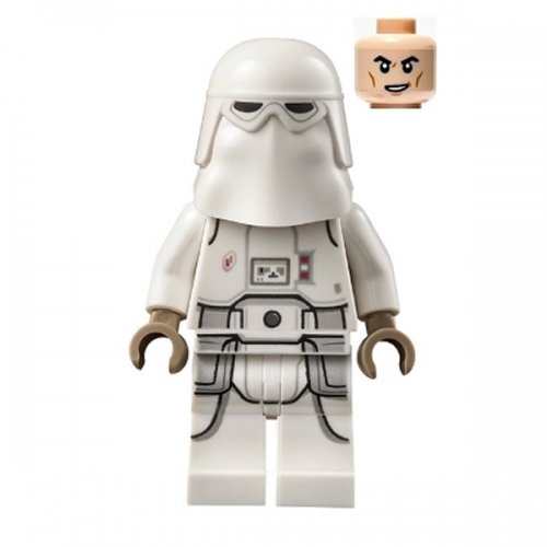 Snowtrooper, Printed Legs, Dark Tan Hands, Cheek Lines, Lopsided Grin