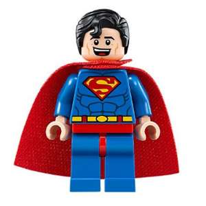 Superman - Blue Suit, Spongy Cape, Hair with Front Curl, Open Mouth Smile / Sheepish Grin