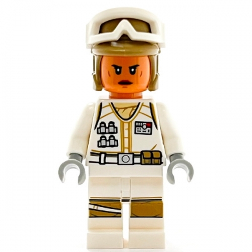 Hoth Rebel Trooper White Uniform, Dark Tan Helmet, Female