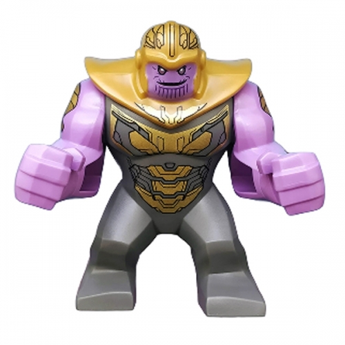 Thanos - Large Figure, Medium Lavender Arms Printed, Dark Bluish Gray Outfit with Gold Armor, Pearl Gold Helmet