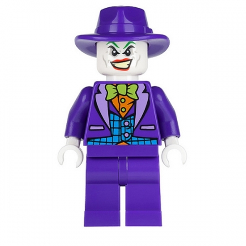 The Joker - Medium Azure Vest, Lime Bow Tie, Dark Purple Fedora