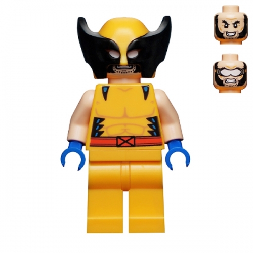 Wolverine - Bright Light Orange and Black Mask, Blue Hands
